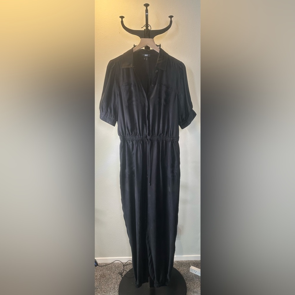 Paige Isa Black Button-Up Jumpsuit - Picture 6 of 10